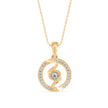 swirl circular halo diamond pendant necklace in yellow gold