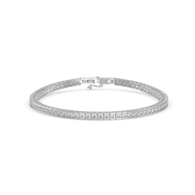 0.04Ct Round Cut Channel Set Lab-Grown Diamond Gold Tennis Bracelet
