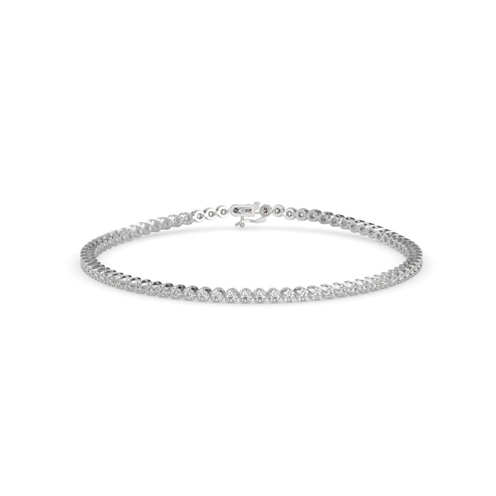 0.02Ct Round Prong Lab-Grown Diamond Gold Tennis Bracelet