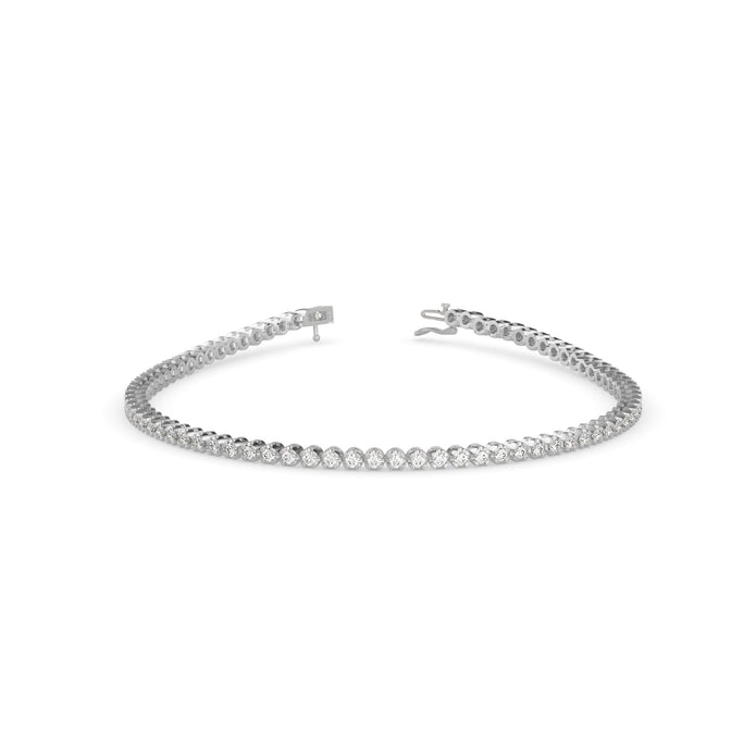 0.02Ct Round Prong Lab-Grown Diamond Gold Tennis Bracelet