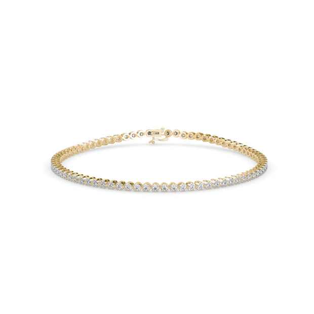 0.02Ct Round Prong Lab-Grown Diamond Gold Tennis Bracelet