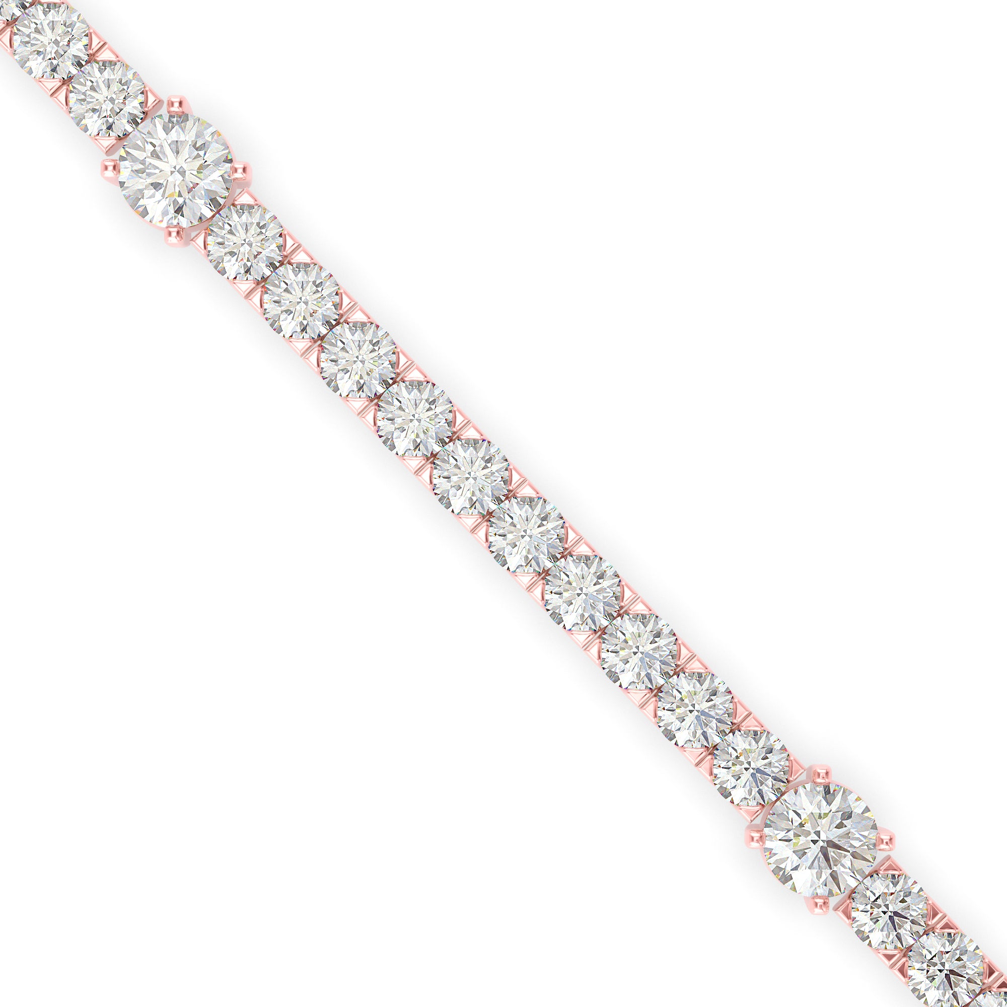 0.21Ct Round Prong Lab-Grown Diamond Gold Tennis Bracelet