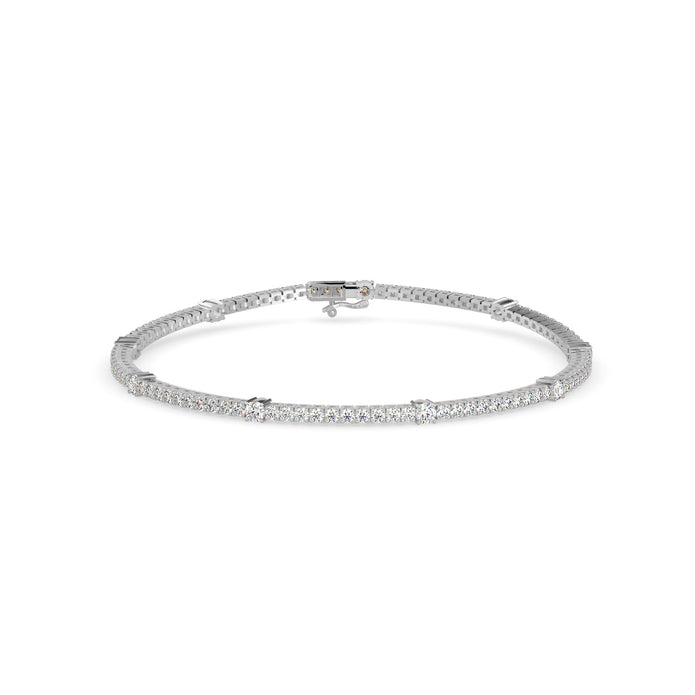 0.21Ct Round Prong Lab-Grown Diamond Gold Tennis Bracelet