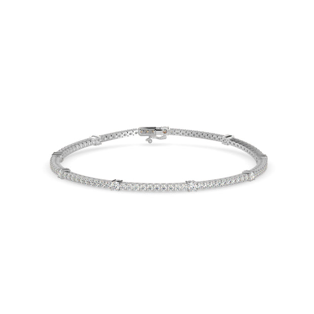 0.21Ct Round Prong Lab-Grown Diamond Gold Tennis Bracelet