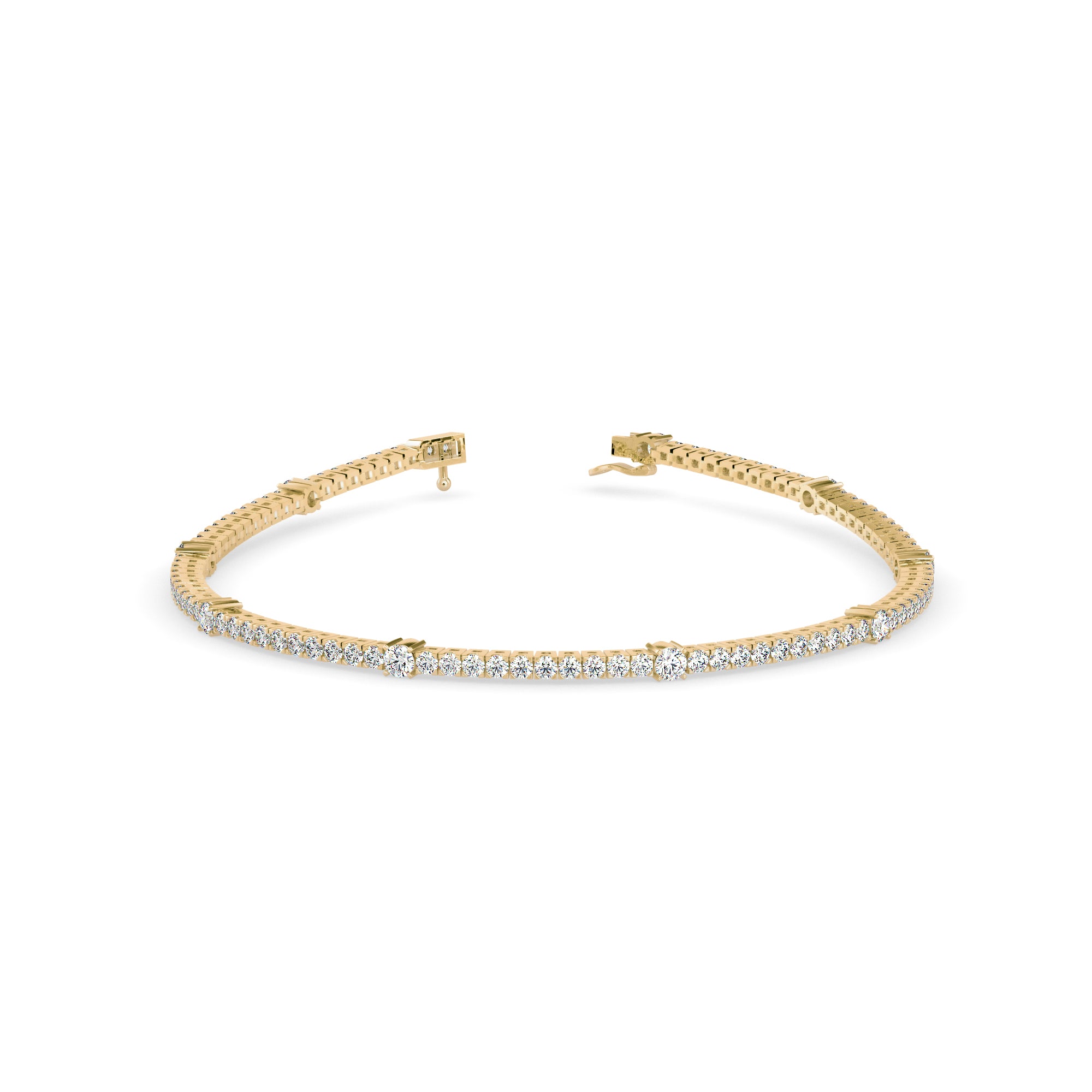 0.21Ct Round Prong Lab-Grown Diamond Gold Tennis Bracelet