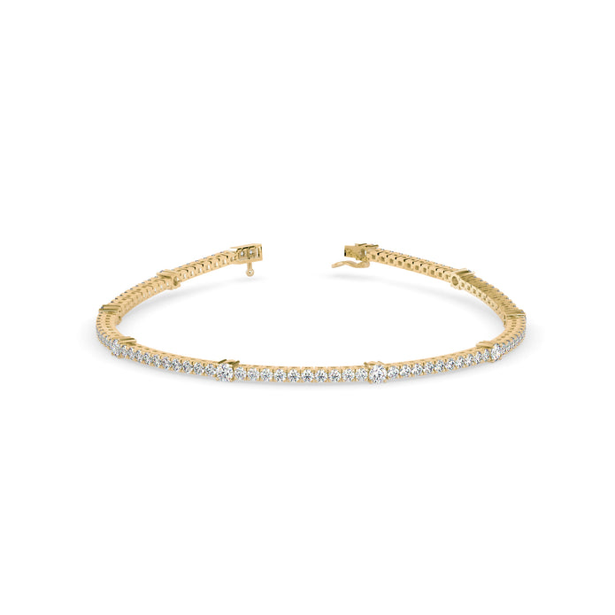 0.21Ct Round Prong Lab-Grown Diamond Gold Tennis Bracelet