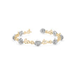 0.03Ct Two Tone 'Love' Motif Lab-Grown Diamond Gold Contemporary Bracelets