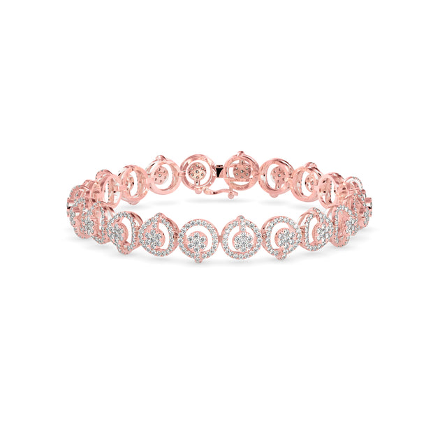 0.15Ct Circular Motifs Lab-Grown Diamond Gold Tennis Bracelets