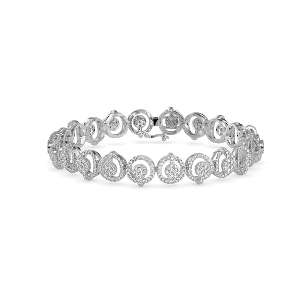 0.15Ct Circular Motifs Lab-Grown Diamond Gold Tennis Bracelets