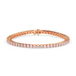 4.06Ct Round Prong Set Lab-Grown Diamond Gold Tennis Bracelets