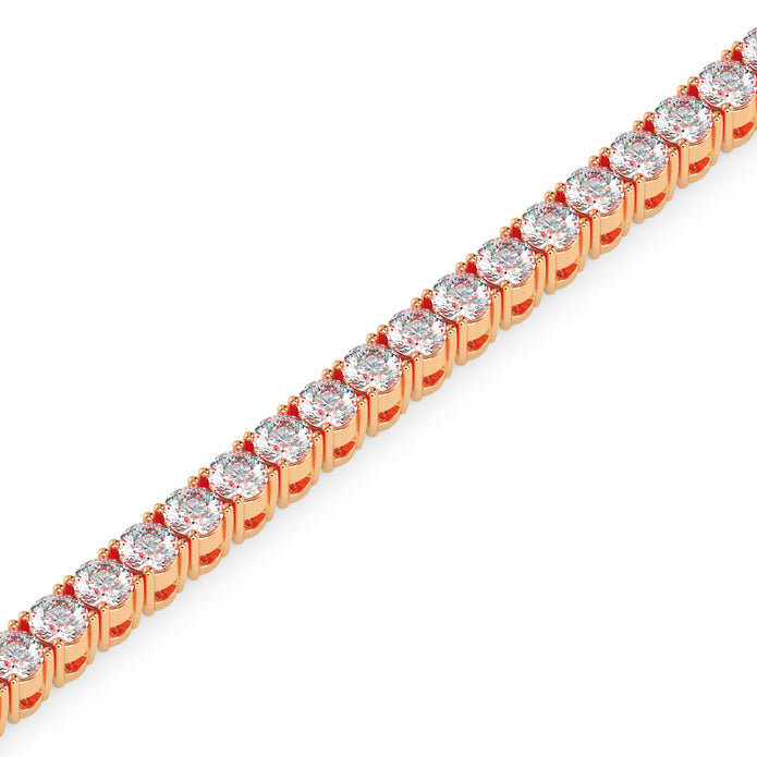 4.06Ct Round Prong Set Lab-Grown Diamond Gold Tennis Bracelets