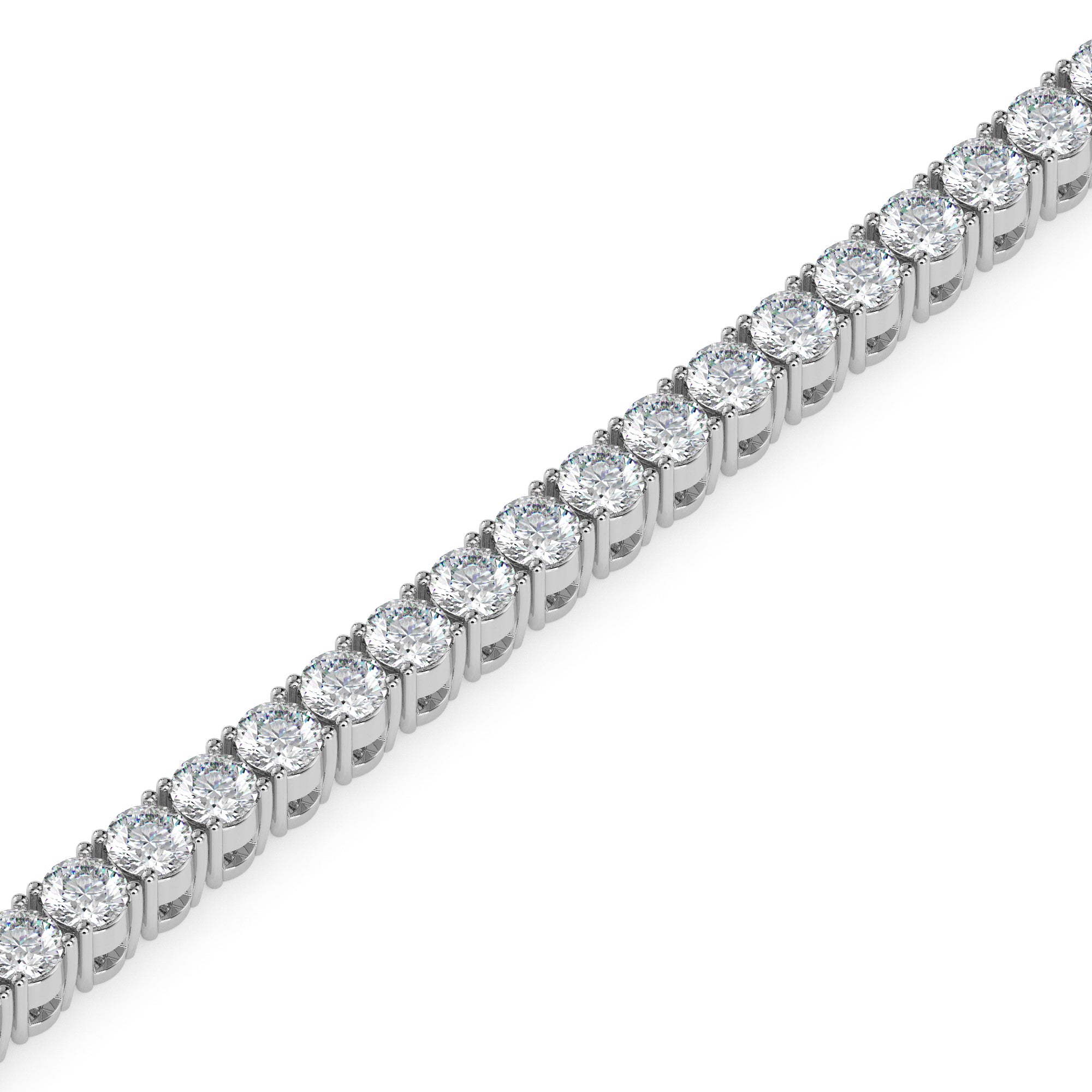 4.06Ct Round Prong Set Lab-Grown Diamond Gold Tennis Bracelets