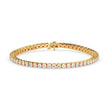 4.06Ct Round Prong Set Lab-Grown Diamond Gold Tennis Bracelets