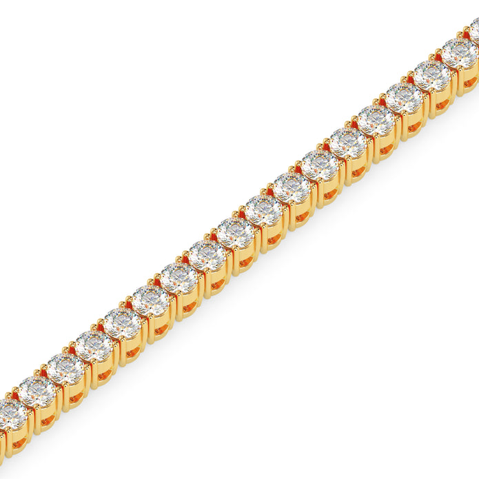 4.06Ct Round Prong Set Lab-Grown Diamond Gold Tennis Bracelets