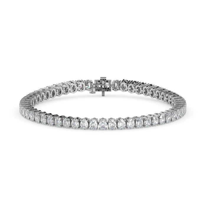 4.03Ct Oval Prong Set Lab-Grown Diamond Gold Tennis Bracelets