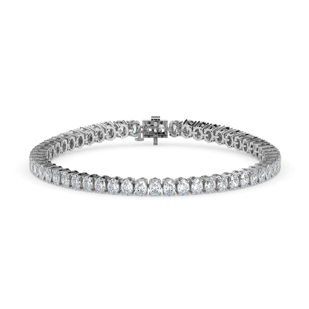 4.03Ct Oval Prong Set Lab-Grown Diamond Gold Tennis Bracelets