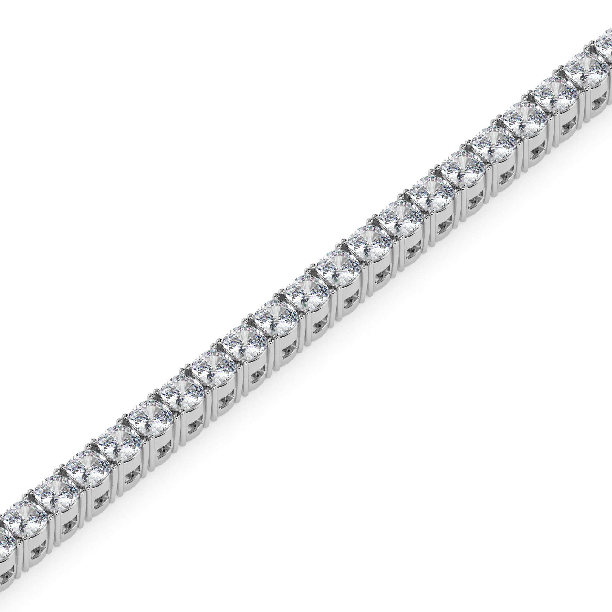 3.89Ct Cushion Prong Set Lab-Grown Diamond Gold Tennis Bracelets