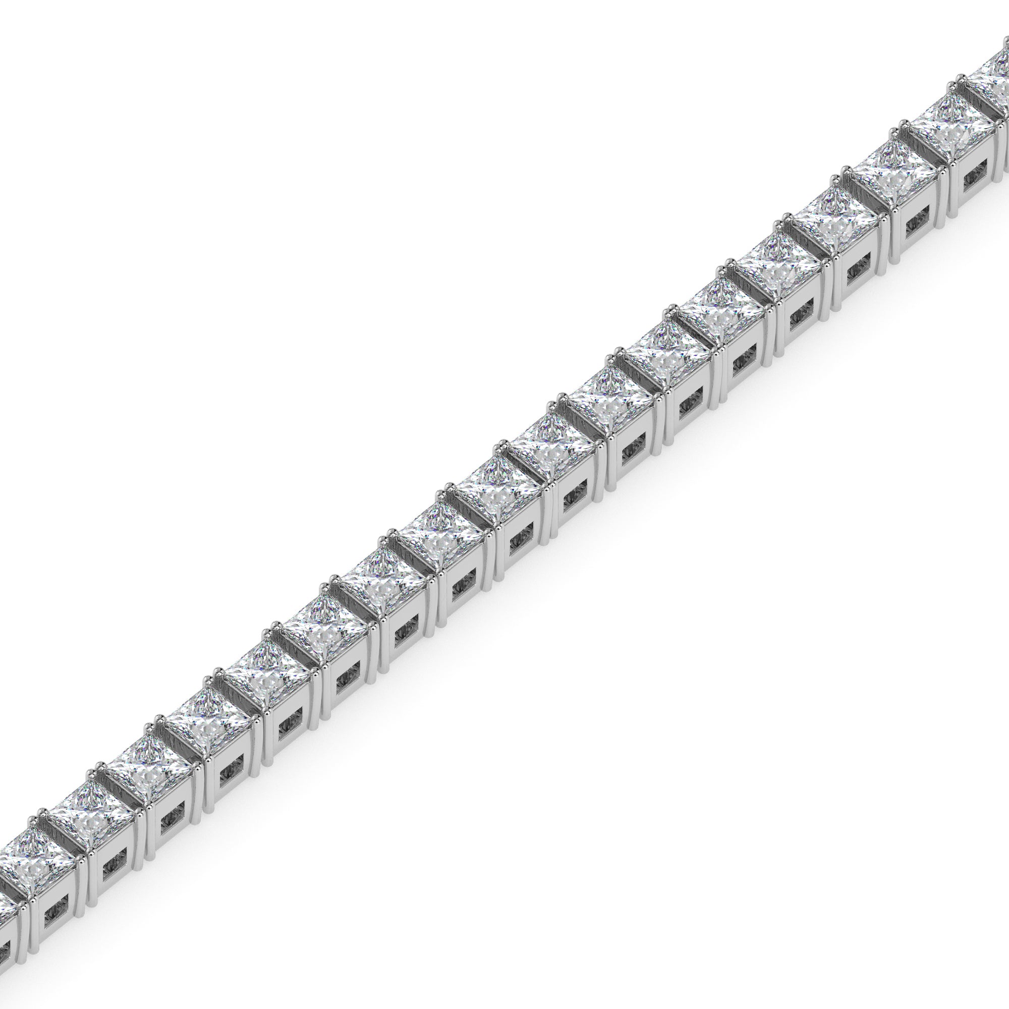 3.55Ct Princess Prong Set Lab-Grown Diamond Gold Tennis Bracelets