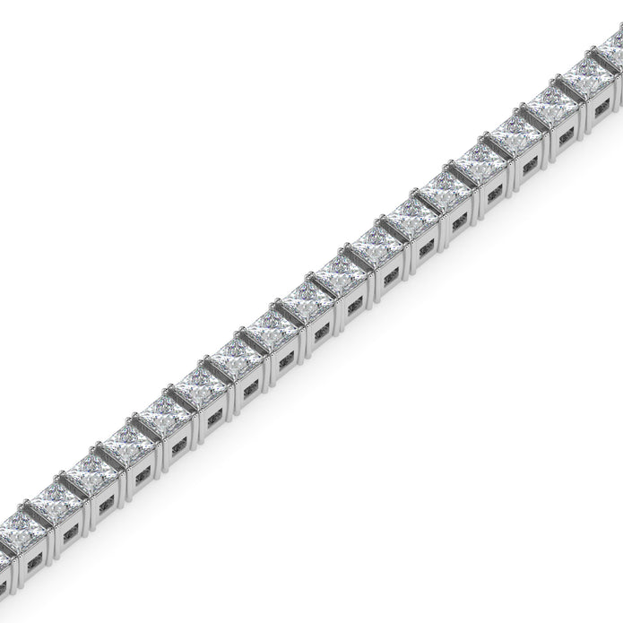 3.55Ct Princess Prong Set Lab-Grown Diamond Gold Tennis Bracelets