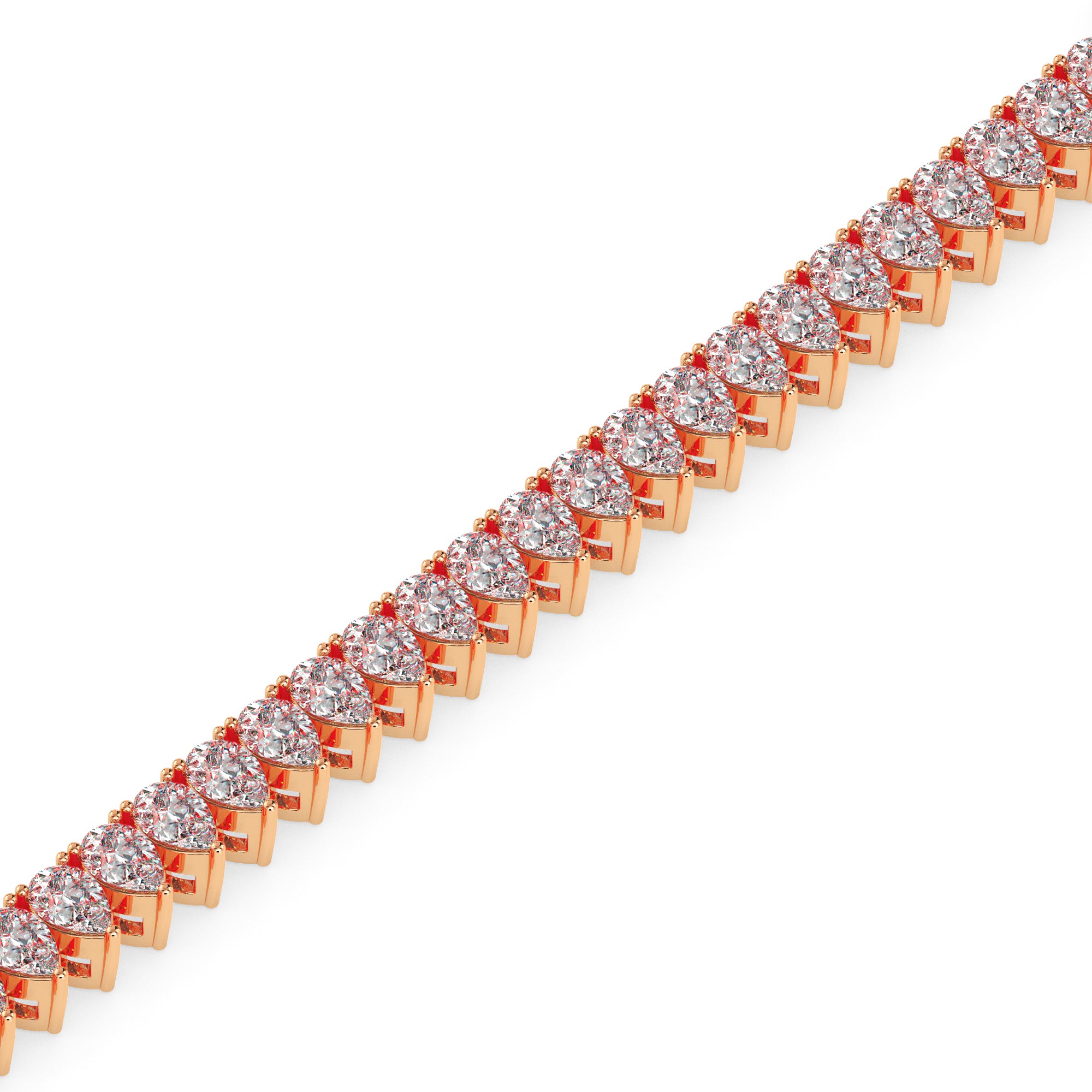 4.19Ct Pear Prong Set Lab-Grown Diamond Gold Tennis Bracelets