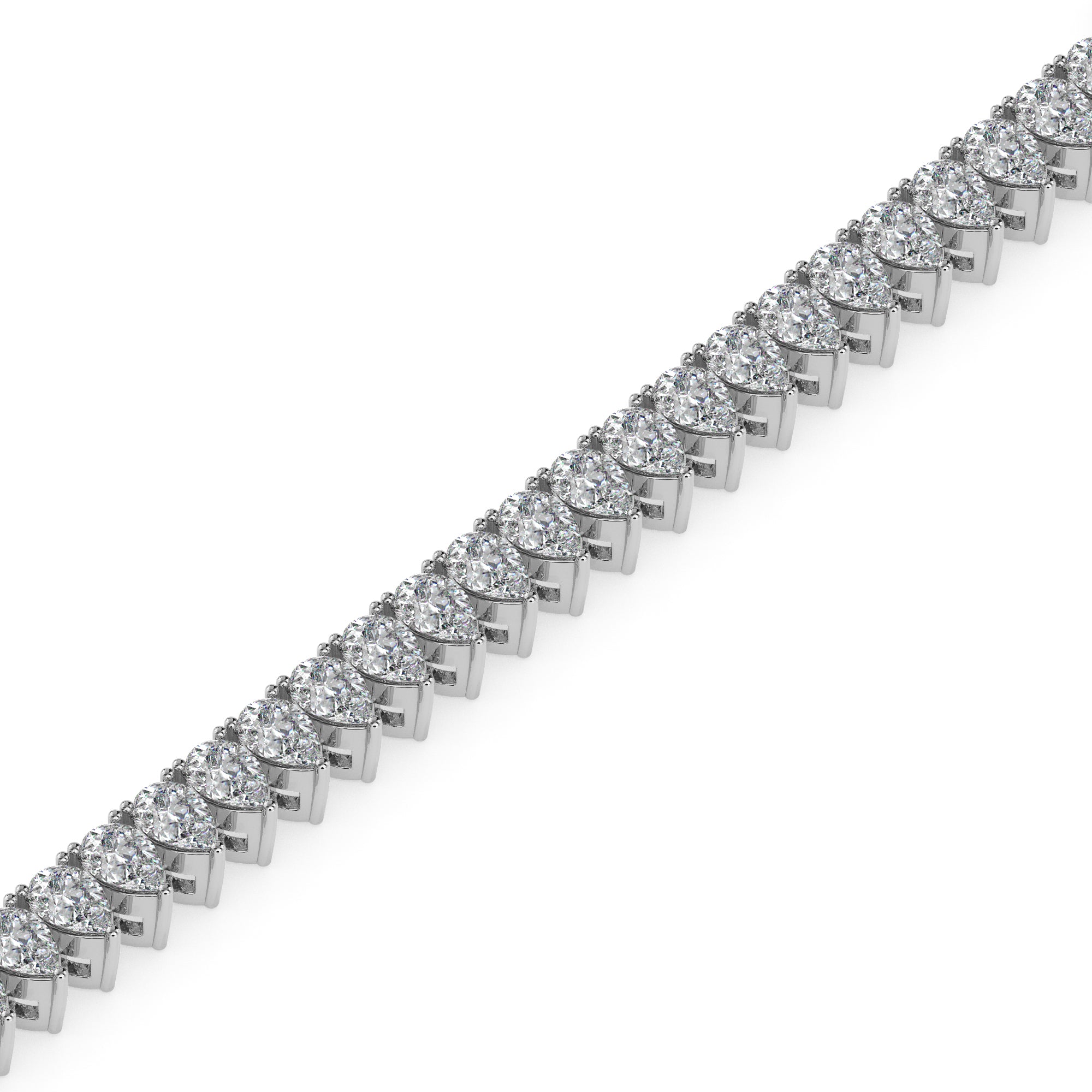 4.19Ct Pear Prong Set Lab-Grown Diamond Gold Tennis Bracelets