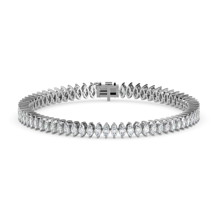 4.47Ct Marquise Prong Set Lab-Grown Diamond Gold Tennis Bracelets