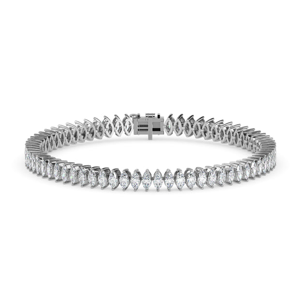 4.47Ct Marquise Prong Set Lab-Grown Diamond Gold Tennis Bracelets