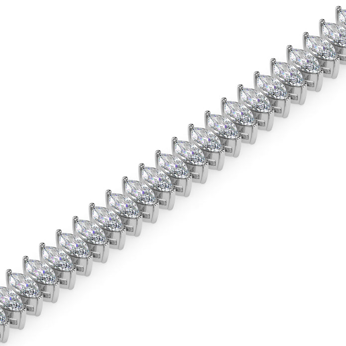 4.47Ct Marquise Prong Set Lab-Grown Diamond Gold Tennis Bracelets