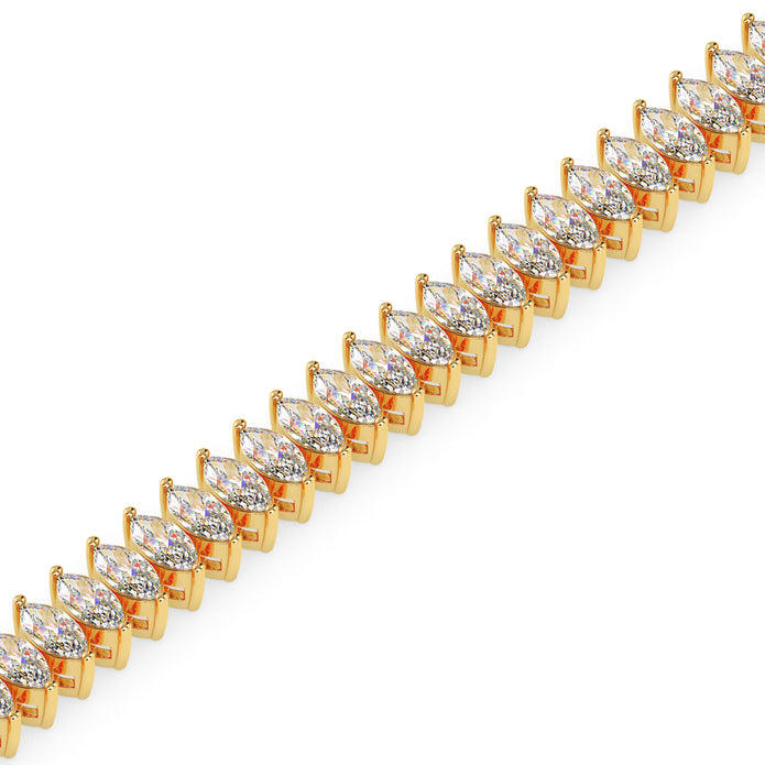 4.47Ct Marquise Prong Set Lab-Grown Diamond Gold Tennis Bracelets