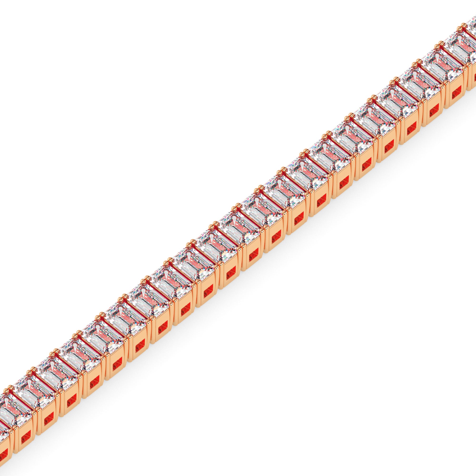 3.53Ct Emerald Prong Set Lab-Grown Diamond Gold Tennis Bracelets