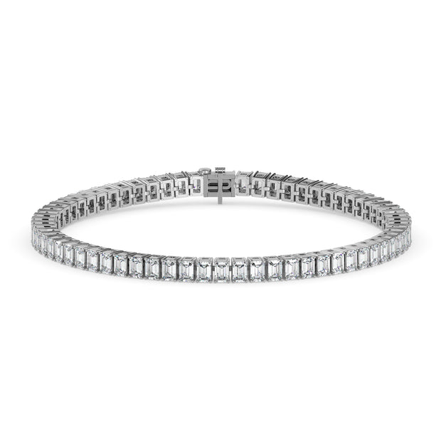 3.53Ct Emerald Prong Set Lab-Grown Diamond Gold Tennis Bracelets