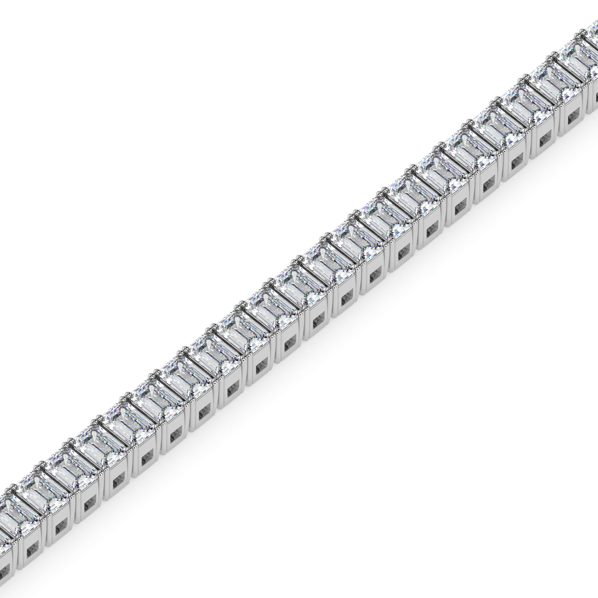 3.53Ct Emerald Prong Set Lab-Grown Diamond Gold Tennis Bracelets