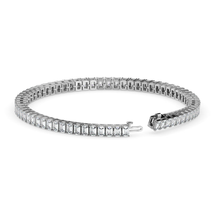 3.53Ct Emerald Prong Set Lab-Grown Diamond Gold Tennis Bracelets