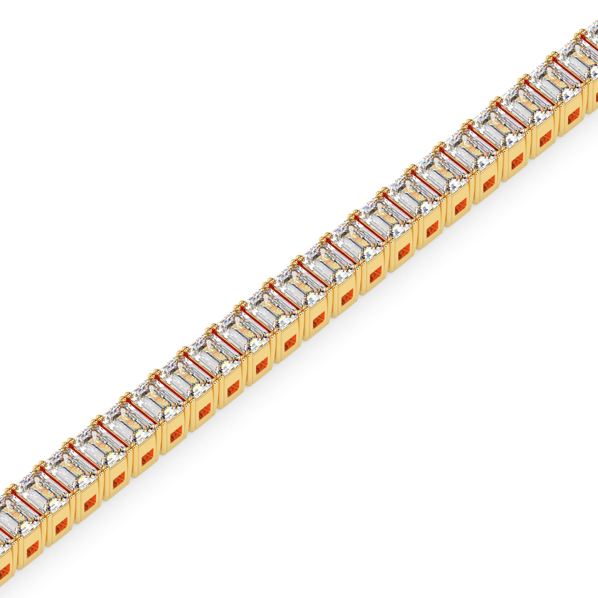 3.53Ct Emerald Prong Set Lab-Grown Diamond Gold Tennis Bracelets