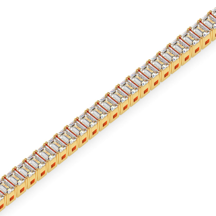 3.53Ct Emerald Prong Set Lab-Grown Diamond Gold Tennis Bracelets