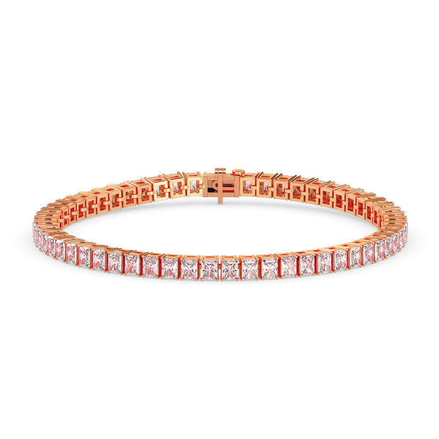 3.98Ct Radiant Prong Set Lab-Grown Diamond Gold Tennis Bracelets