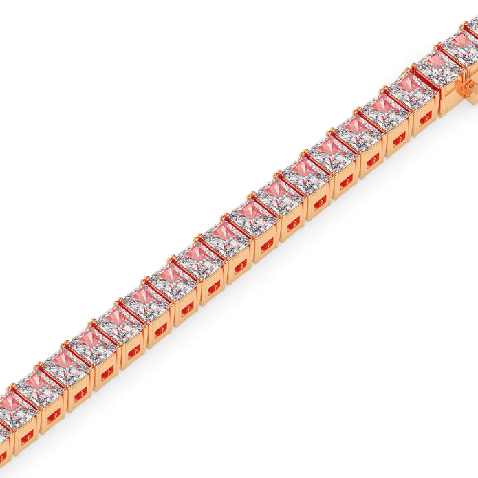 3.98Ct Radiant Prong Set Lab-Grown Diamond Gold Tennis Bracelets