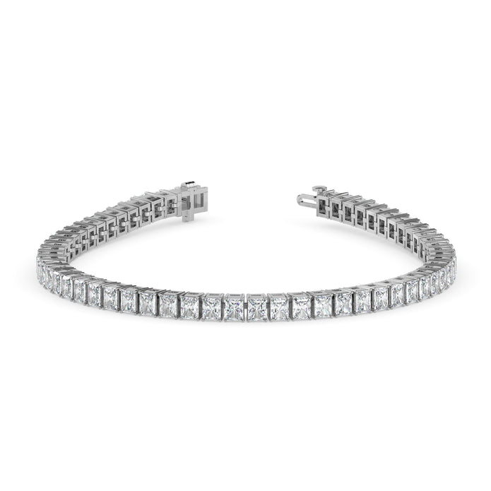 3.98Ct Radiant Prong Set Lab-Grown Diamond Gold Tennis Bracelets