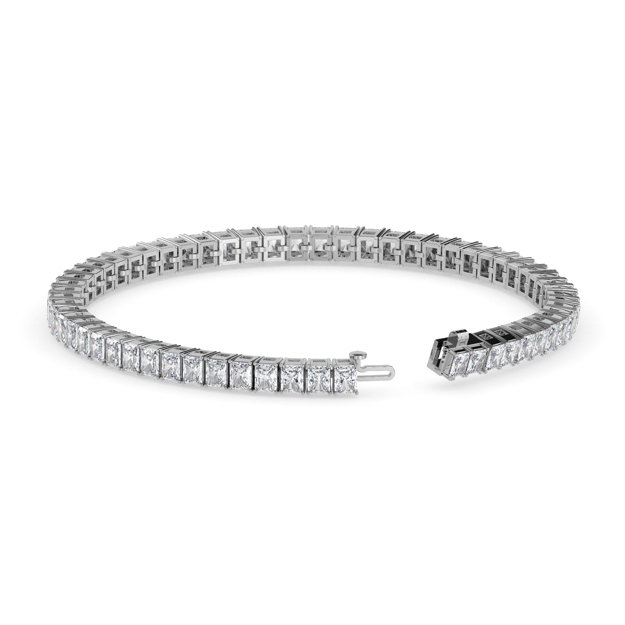 3.98Ct Radiant Prong Set Lab-Grown Diamond Gold Tennis Bracelets