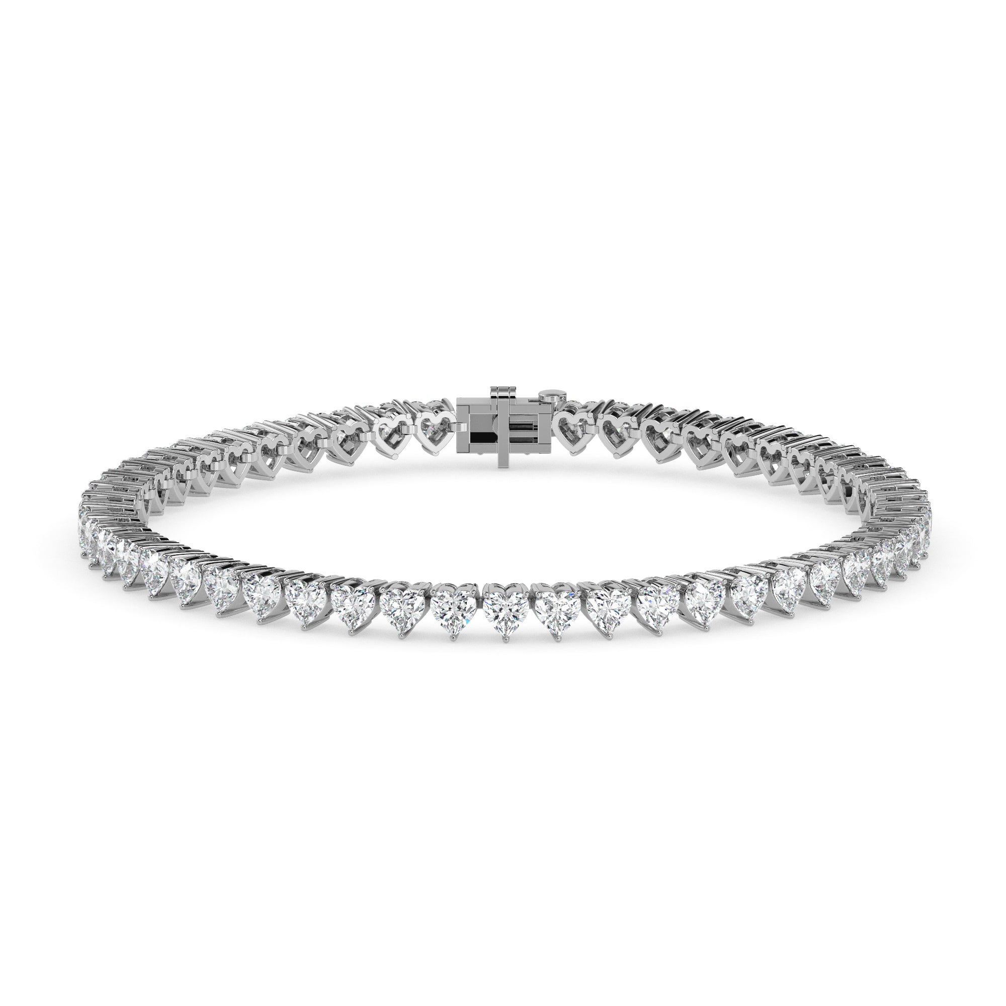 4.87Ct Heart Prong Set Lab-Grown Diamond Gold Tennis Bracelets