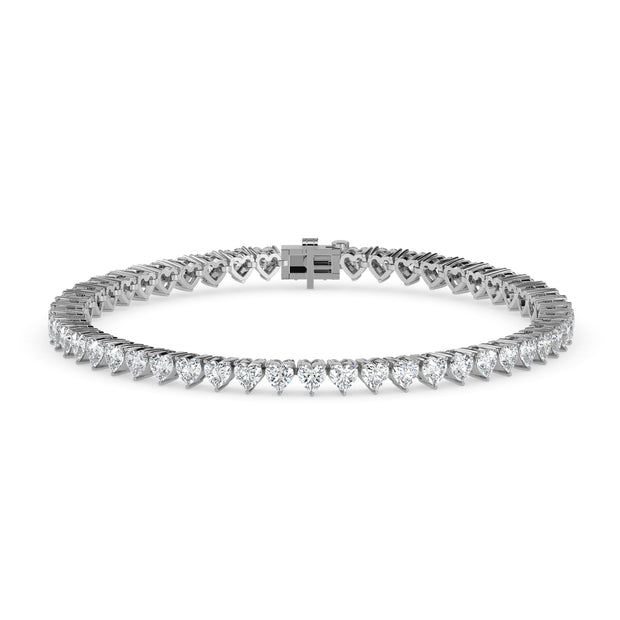 4.87Ct Heart Prong Set Lab-Grown Diamond Gold Tennis Bracelets