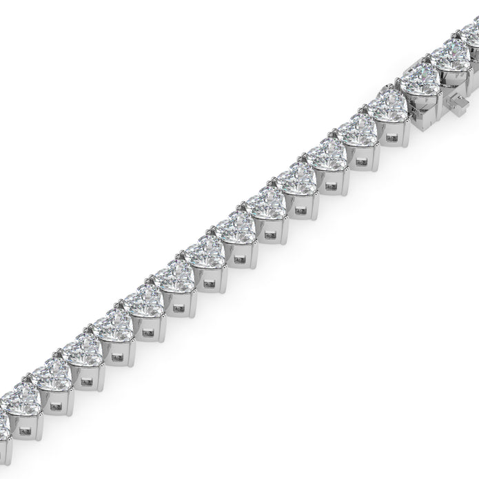 4.87Ct Heart Prong Set Lab-Grown Diamond Gold Tennis Bracelets