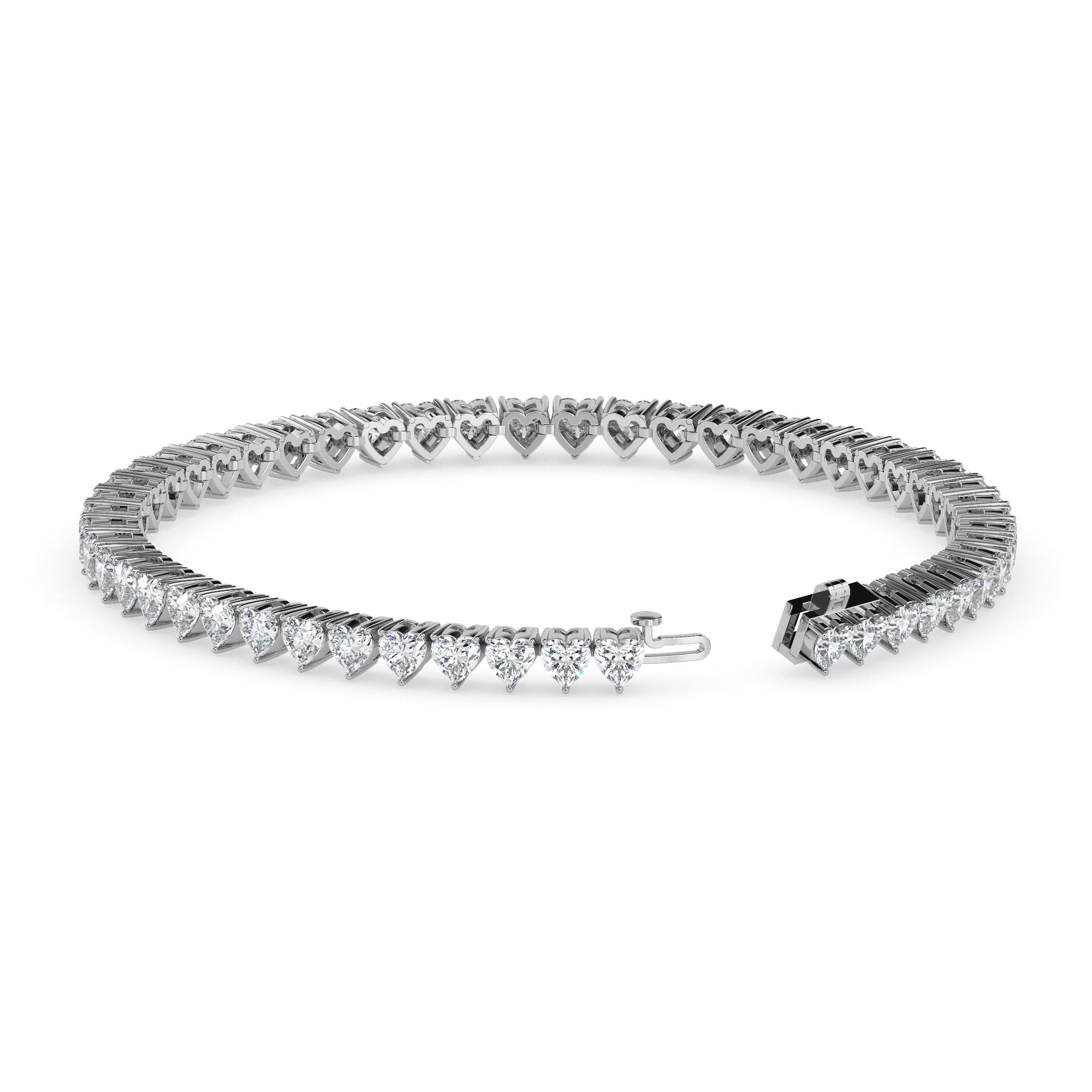 4.87Ct Heart Prong Set Lab-Grown Diamond Gold Tennis Bracelets