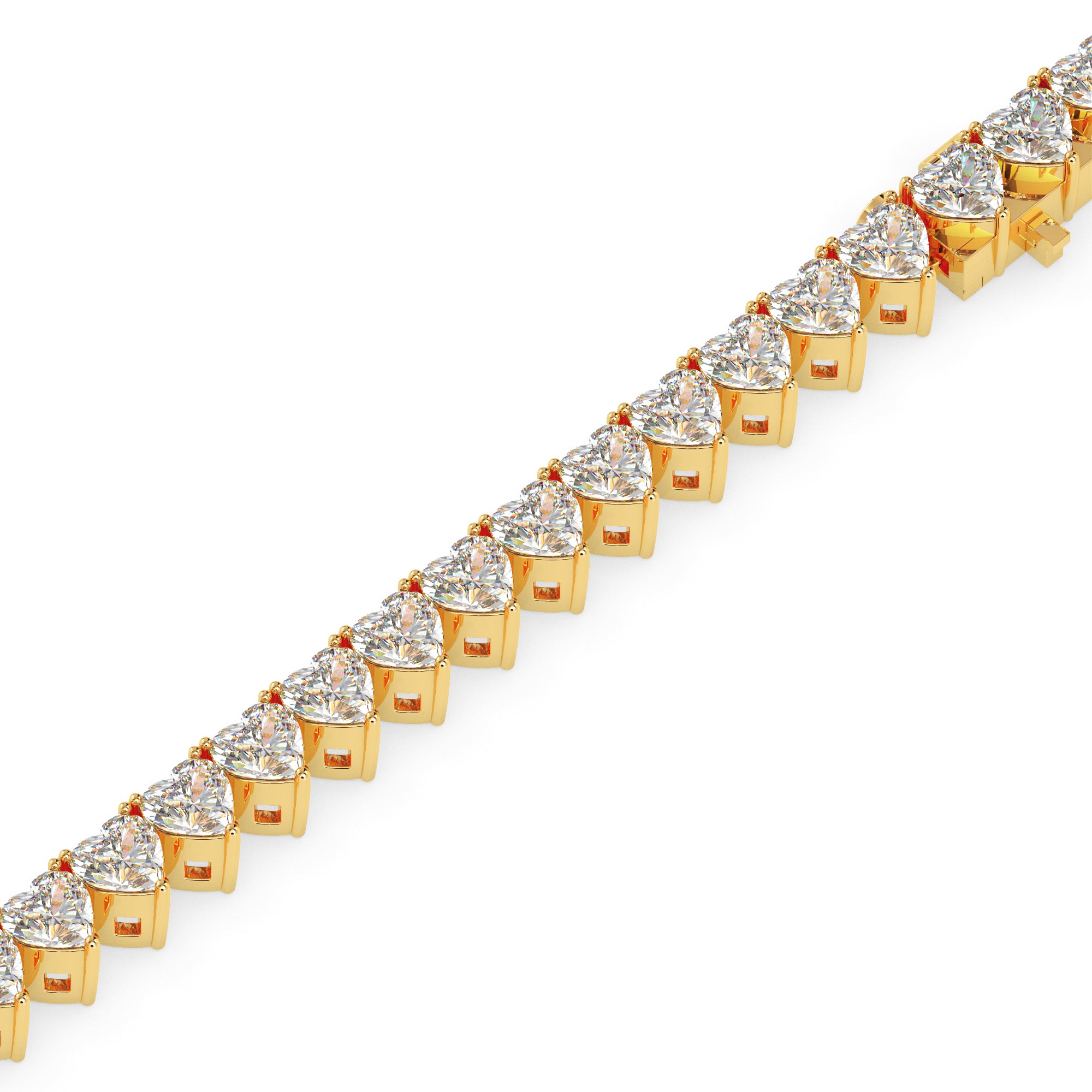 4.87Ct Heart Prong Set Lab-Grown Diamond Gold Tennis Bracelets