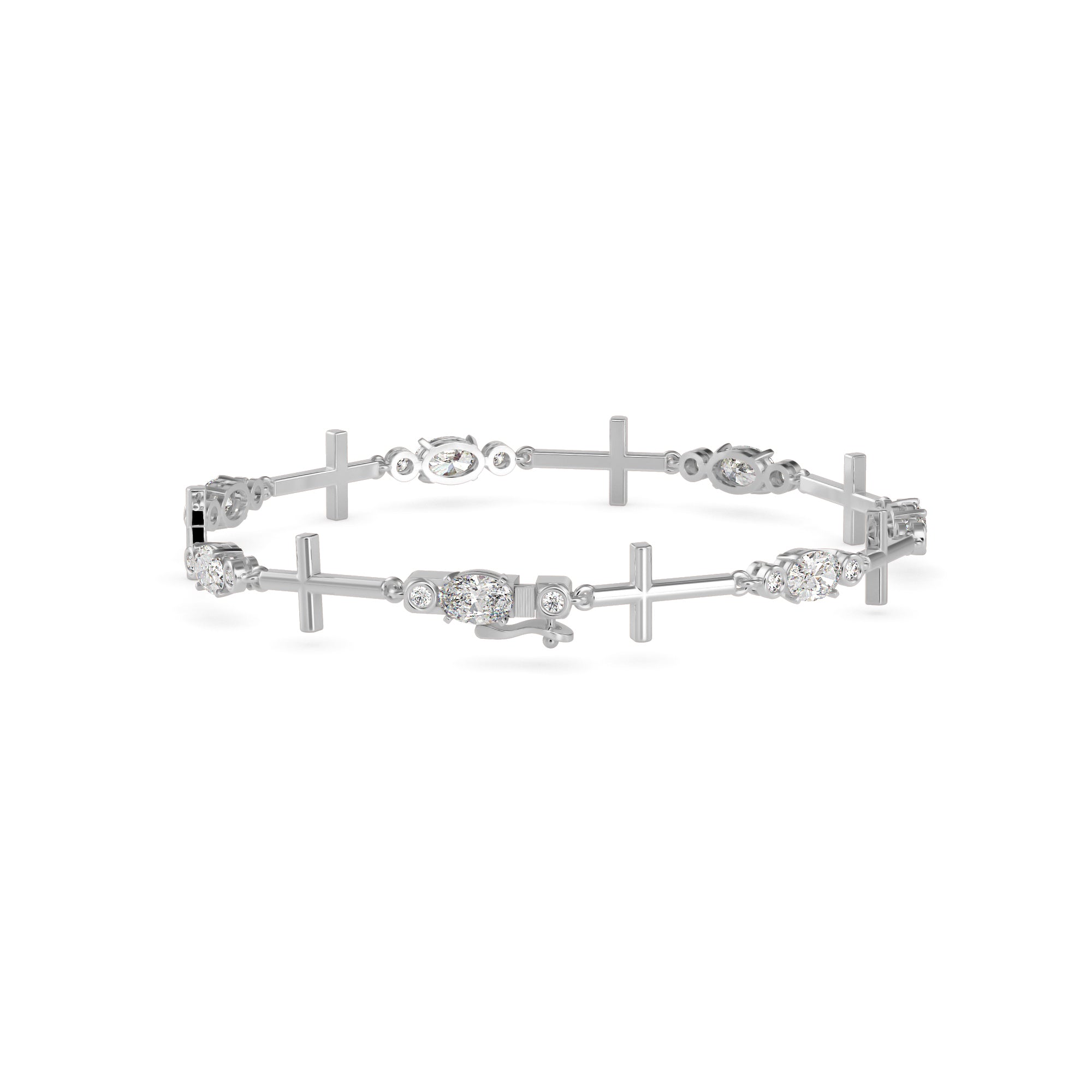 2.80Ct Cross Link Lab-Grown Diamond Gold Tennis Bracelet