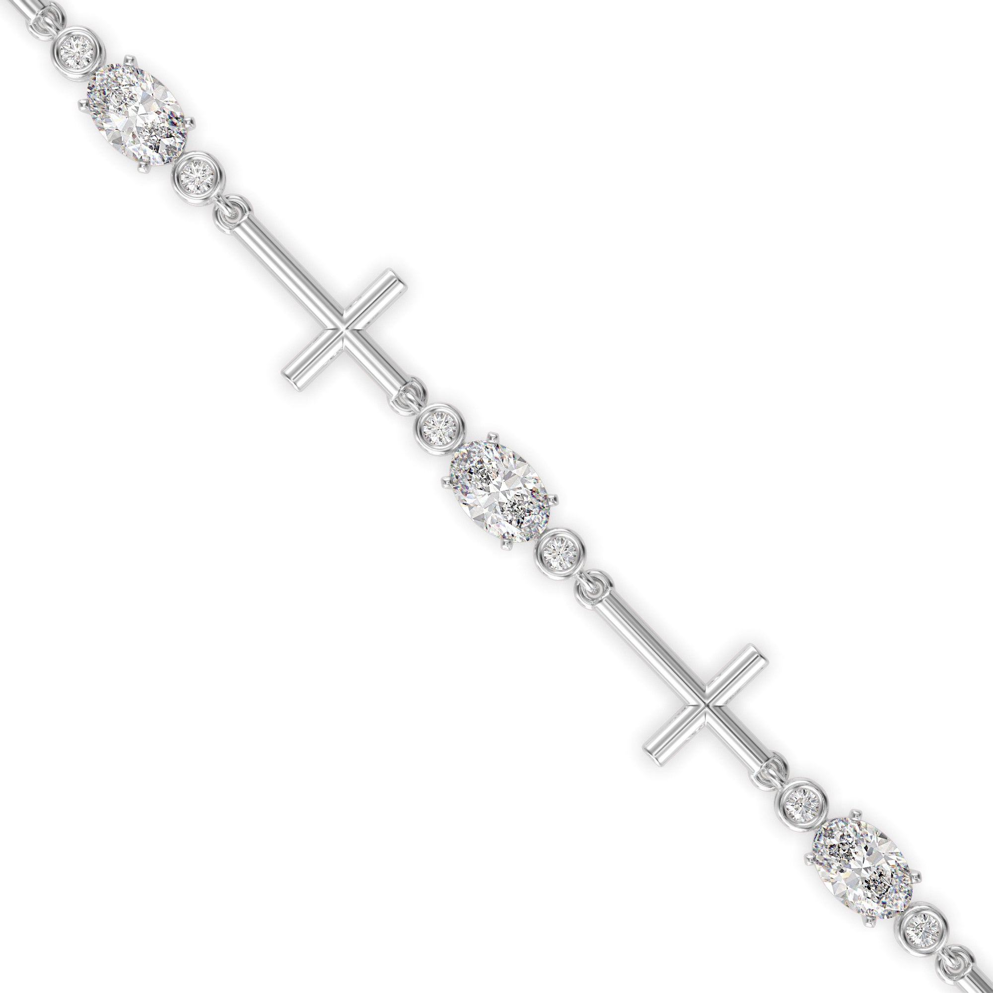2.80Ct Cross Link Lab-Grown Diamond Gold Tennis Bracelet