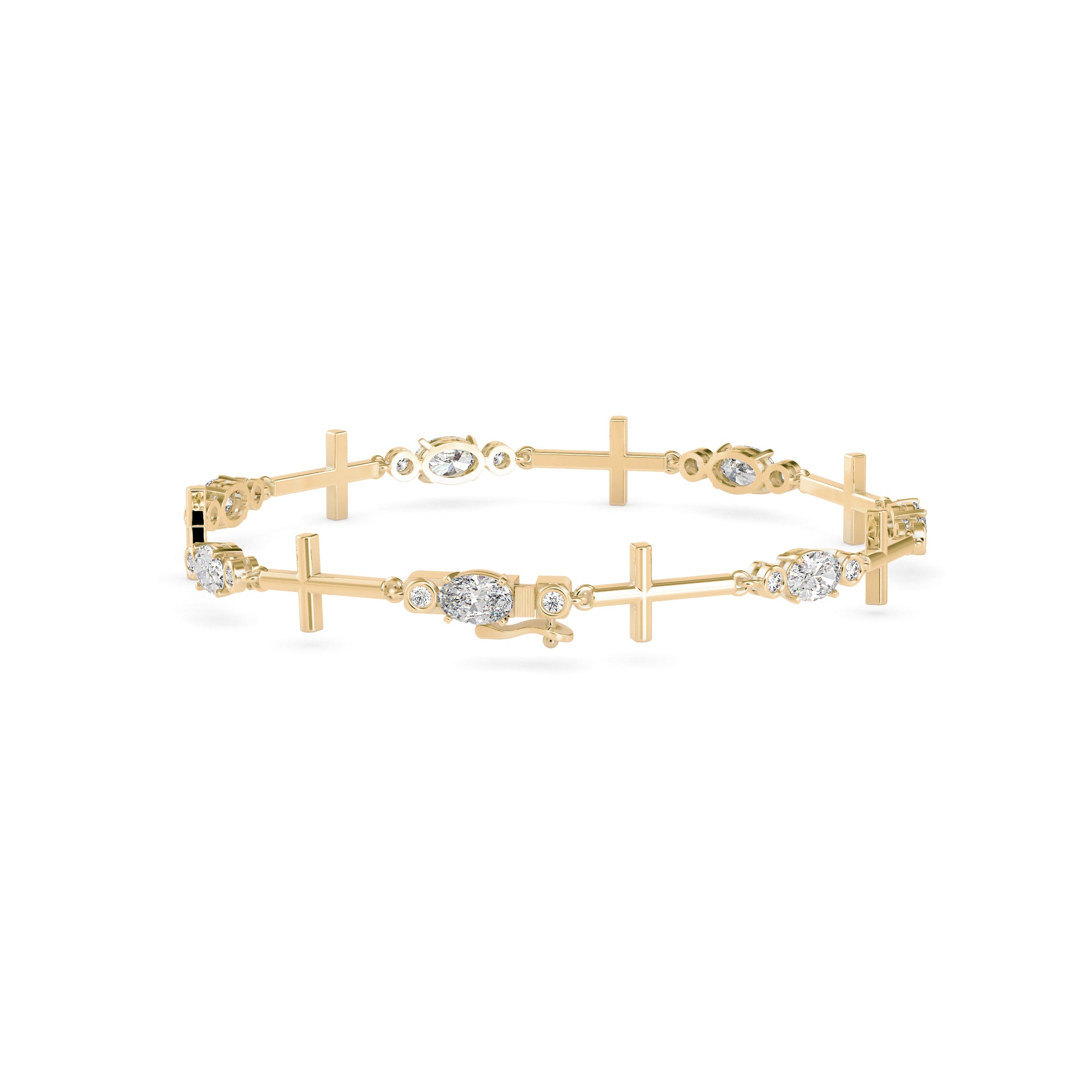 2.80Ct Cross Link Lab-Grown Diamond Gold Tennis Bracelet