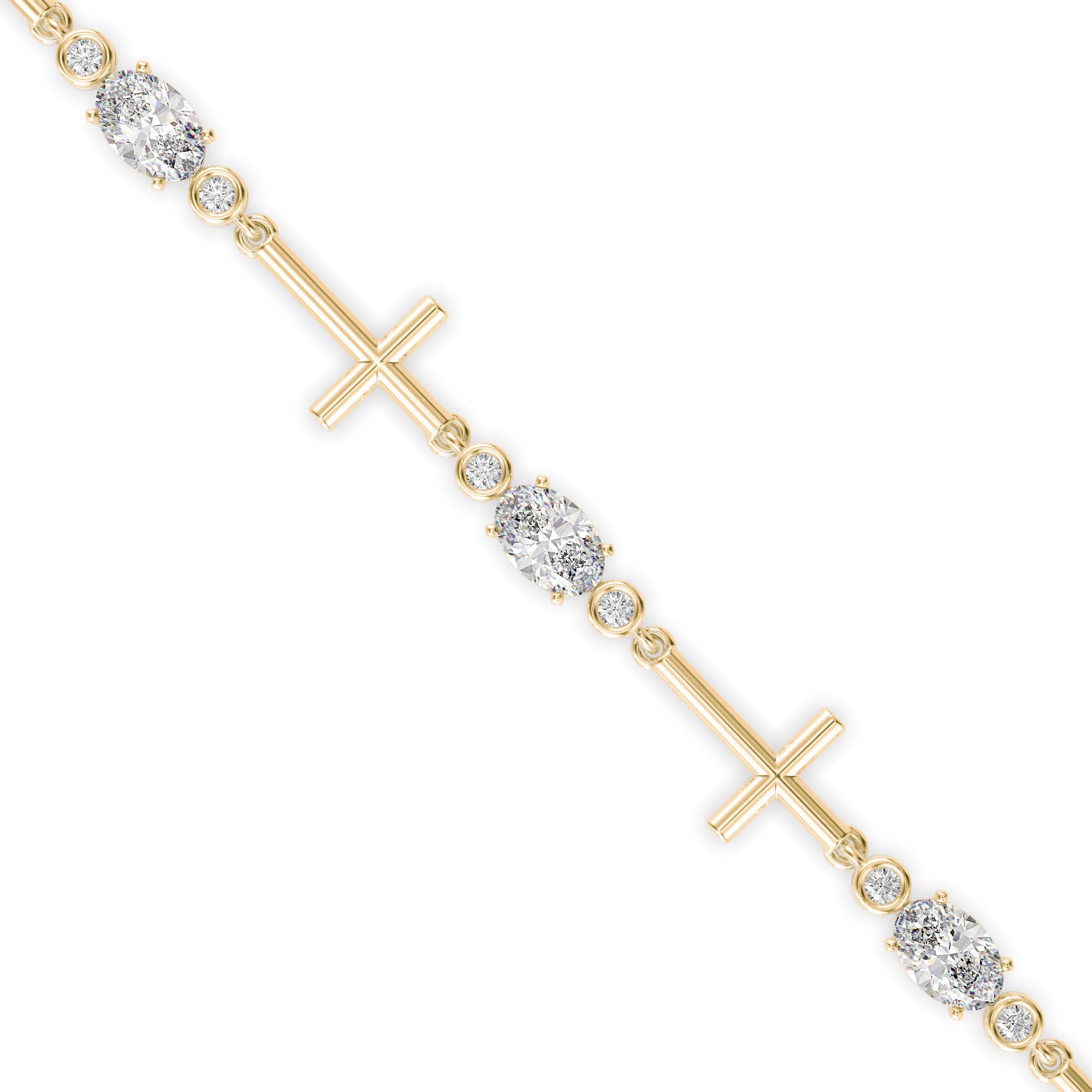 2.80Ct Cross Link Lab-Grown Diamond Gold Tennis Bracelet