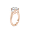 cushion three stone lab-grown diamond ring in rose gold