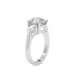cushion three stone lab-grown diamond ring in white gold